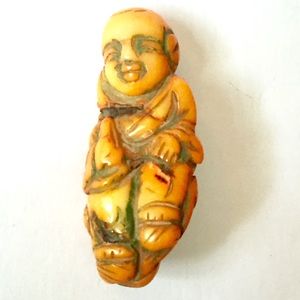 Yellow Jade stone Buddha Pendant necklace